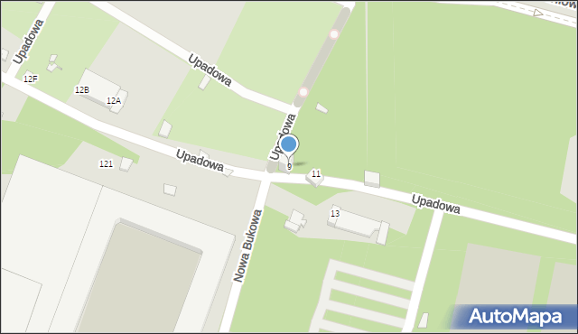 Katowice, Upadowa, 9, mapa Katowic