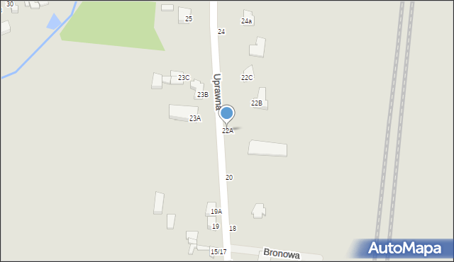 Piotrków Trybunalski, Uprawna, 22A, mapa Piotrków Trybunalski