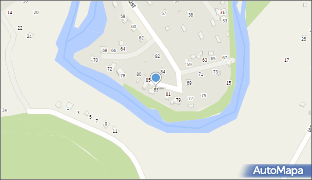 Radawa, Upust, 83, mapa Radawa