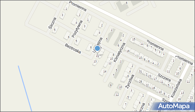 Skórzewo, Uprzejma, 11, mapa Skórzewo