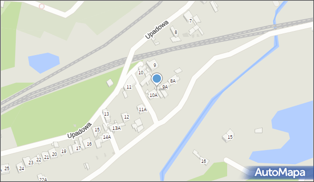 Sosnowiec, Upadowa, 10B, mapa Sosnowca