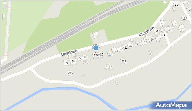 Sosnowiec, Upadowa, 25A, mapa Sosnowca