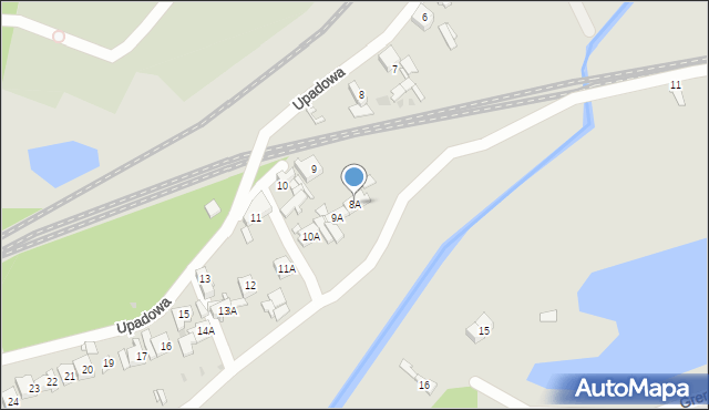 Sosnowiec, Upadowa, 8A, mapa Sosnowca