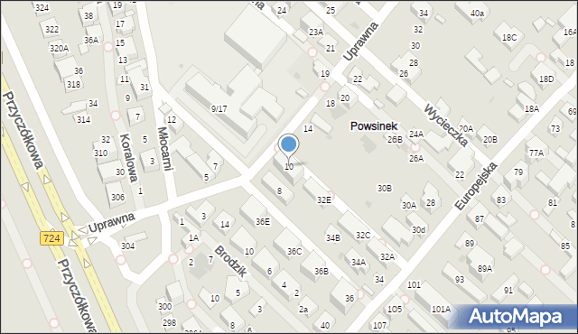 Warszawa, Uprawna, 10, mapa Warszawy