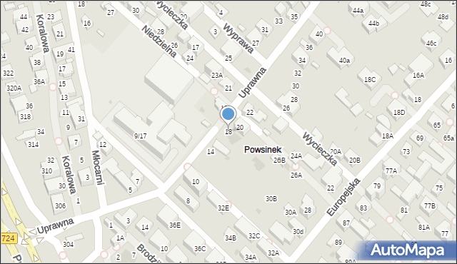 Warszawa, Uprawna, 18, mapa Warszawy