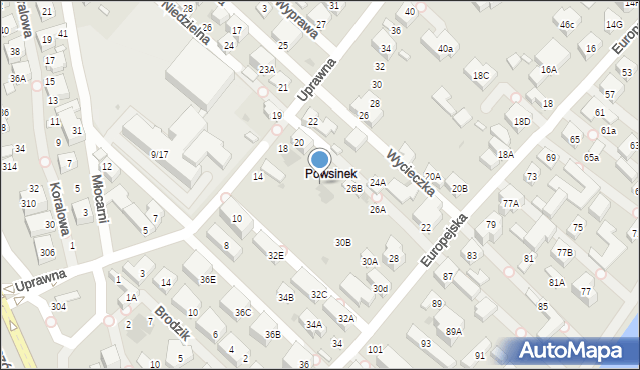Warszawa, Uprawna, 18a, mapa Warszawy