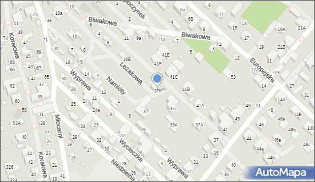 Warszawa, Uprawna, 37h, mapa Warszawy