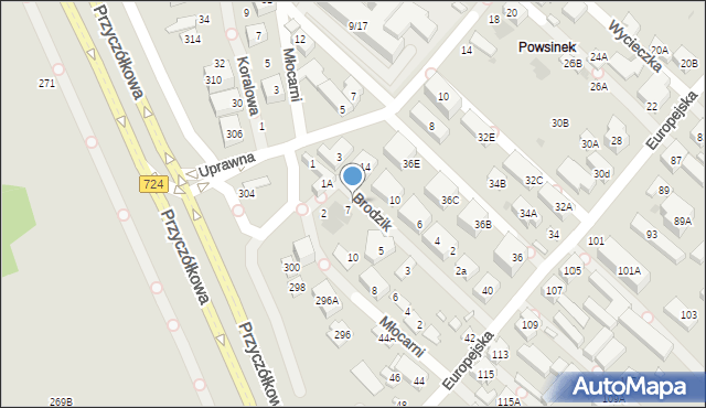 Warszawa, Uprawna, 4, mapa Warszawy