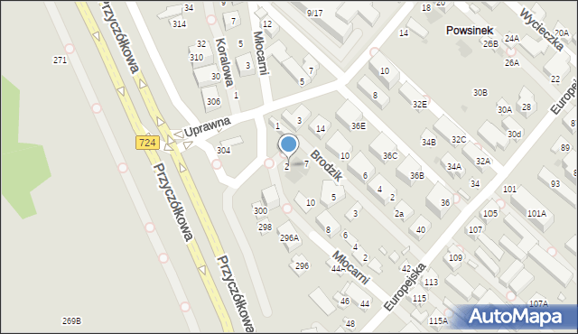 Warszawa, Uprawna, 4b, mapa Warszawy