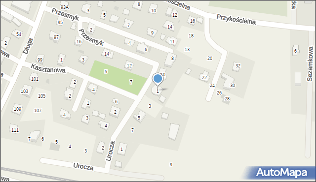 Bramki, Urocza, 1, mapa Bramki