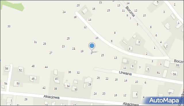 Brzozówka, Urwana, 17, mapa Brzozówka