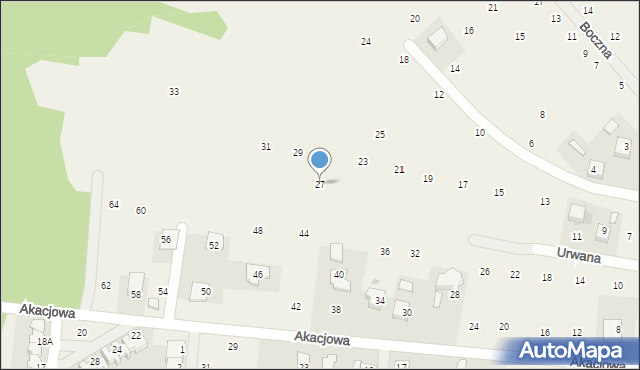 Brzozówka, Urwana, 27, mapa Brzozówka