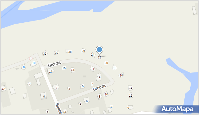 Czarnów, Urocza, 22, mapa Czarnów