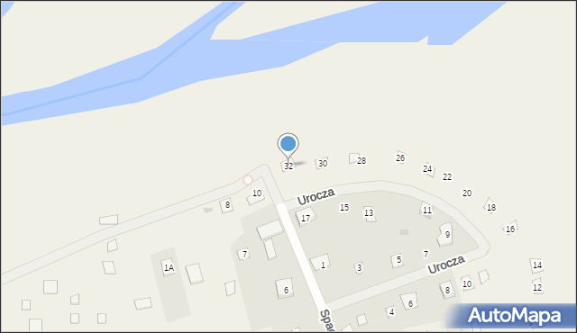 Czarnów, Urocza, 32, mapa Czarnów