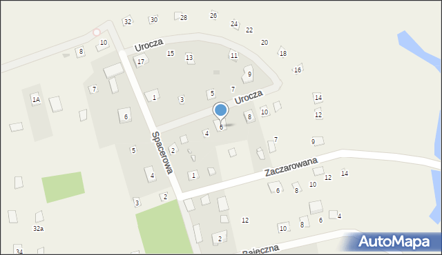 Czarnów, Urocza, 6, mapa Czarnów