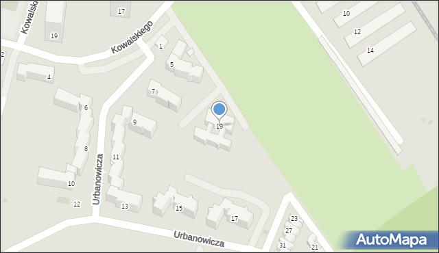 Dęblin, Urbanowicza Witolda, gen. pil., 19, mapa Dęblin
