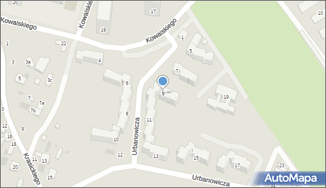 Dęblin, Urbanowicza Witolda, gen. pil., 9, mapa Dęblin