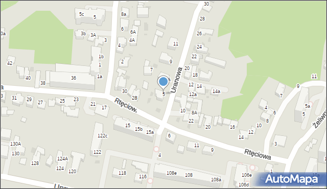 Gdynia, Uranowa, 5, mapa Gdyni