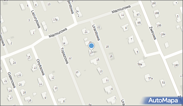 Gorzów Wielkopolski, Uranitowa, 17, mapa Gorzów Wielkopolski