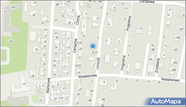 Grójec, Urocza, 5, mapa Grójec