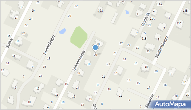 Janów, Urbanowicza Witolda, gen., 20, mapa Janów