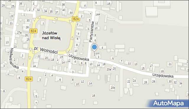 Józefów nad Wisłą, Urzędowska, 1, mapa Józefów nad Wisłą