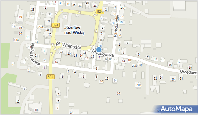 Józefów nad Wisłą, Urzędowska, 4, mapa Józefów nad Wisłą
