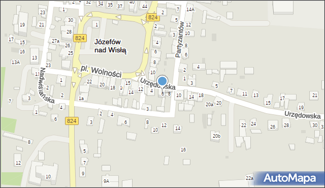 Józefów nad Wisłą, Urzędowska, 6, mapa Józefów nad Wisłą
