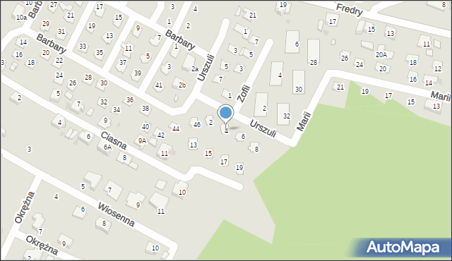 Kędzierzyn-Koźle, Urszuli, 4, mapa Kędzierzyna-Koźle