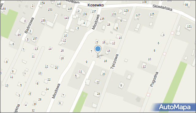 Kosewko, Urocza, 14, mapa Kosewko