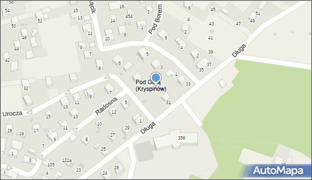 Kryspinów, Urocza, 2, mapa Kryspinów