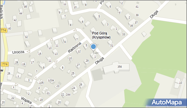 Kryspinów, Urocza, 3, mapa Kryspinów