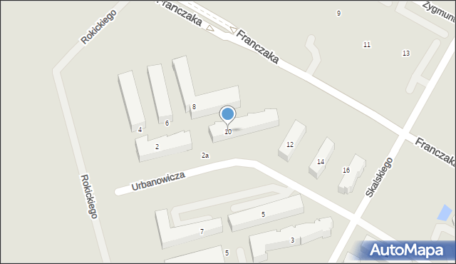 Lublin, Urbanowicza Witolda, gen., 10, mapa Lublina
