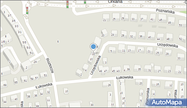 Lublin, Urzędowska, 12, mapa Lublina