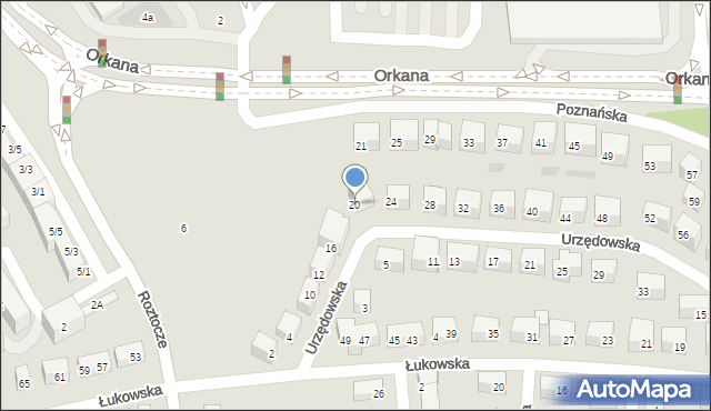 Lublin, Urzędowska, 20, mapa Lublina