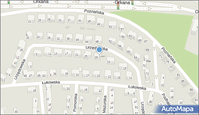 Lublin, Urzędowska, 31, mapa Lublina