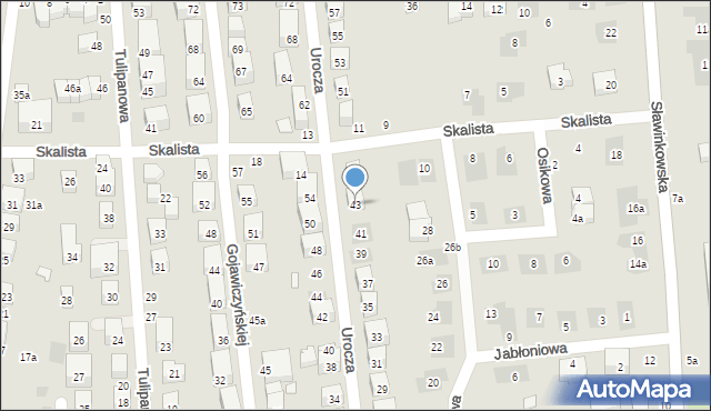 Lublin, Urocza, 43, mapa Lublina