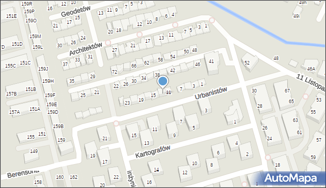 Marki, Urbanistów, 13, mapa Marki