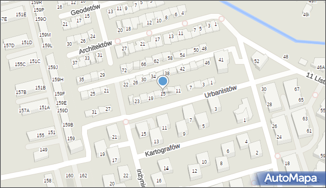 Marki, Urbanistów, 15, mapa Marki