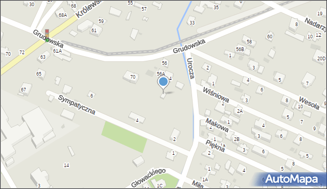 Milanówek, Urocza, 6, mapa Milanówek