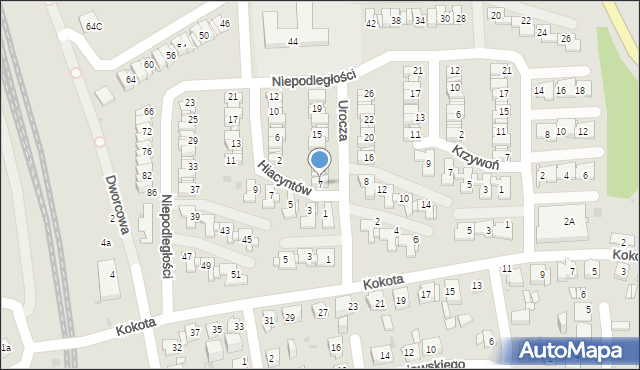 Mysłowice, Urocza, 7, mapa Mysłowice