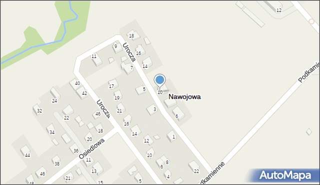 Nawojowa, Urocza, 10, mapa Nawojowa