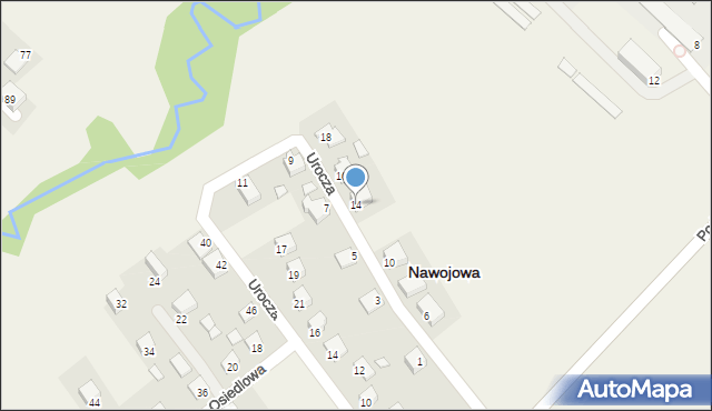 Nawojowa, Urocza, 14, mapa Nawojowa