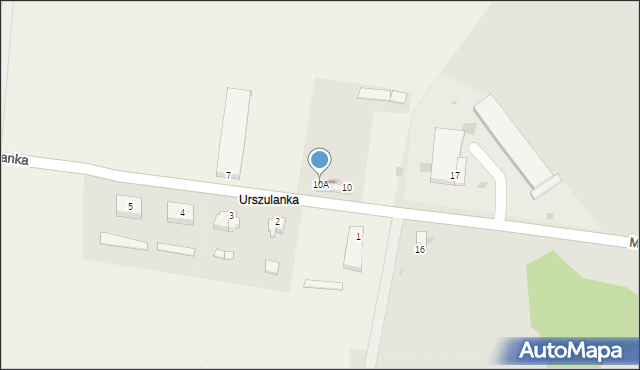 Osiek, Urszulanka, 10A, mapa Osiek