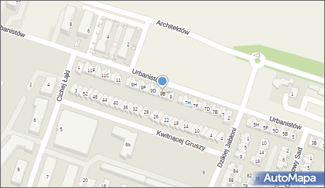 Piaseczno, Urbanistów, 9B, mapa Piaseczno