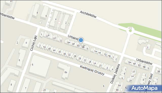 Piaseczno, Urbanistów, 9C, mapa Piaseczno