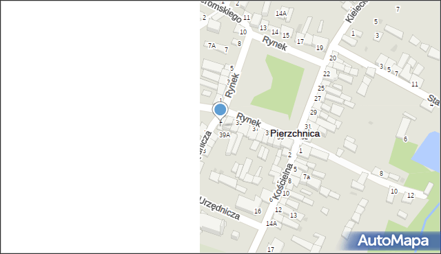 Pierzchnica, Urzędnicza, 1a, mapa Pierzchnica