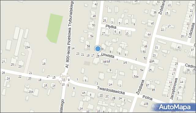 Piotrków Trybunalski, Urwista, 15, mapa Piotrków Trybunalski