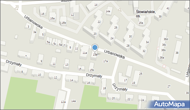 Poznań, Urbanowska, 13a, mapa Poznania