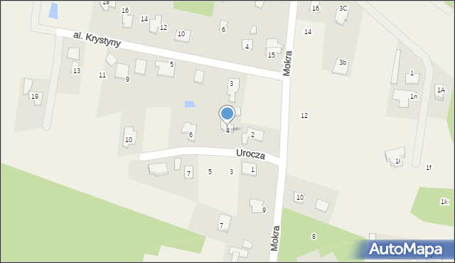 Prace Duże, Urocza, 4, mapa Prace Duże
